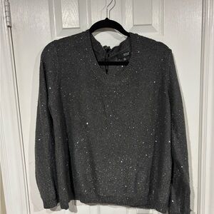 a.n.a Charcoal Sequin Sweater